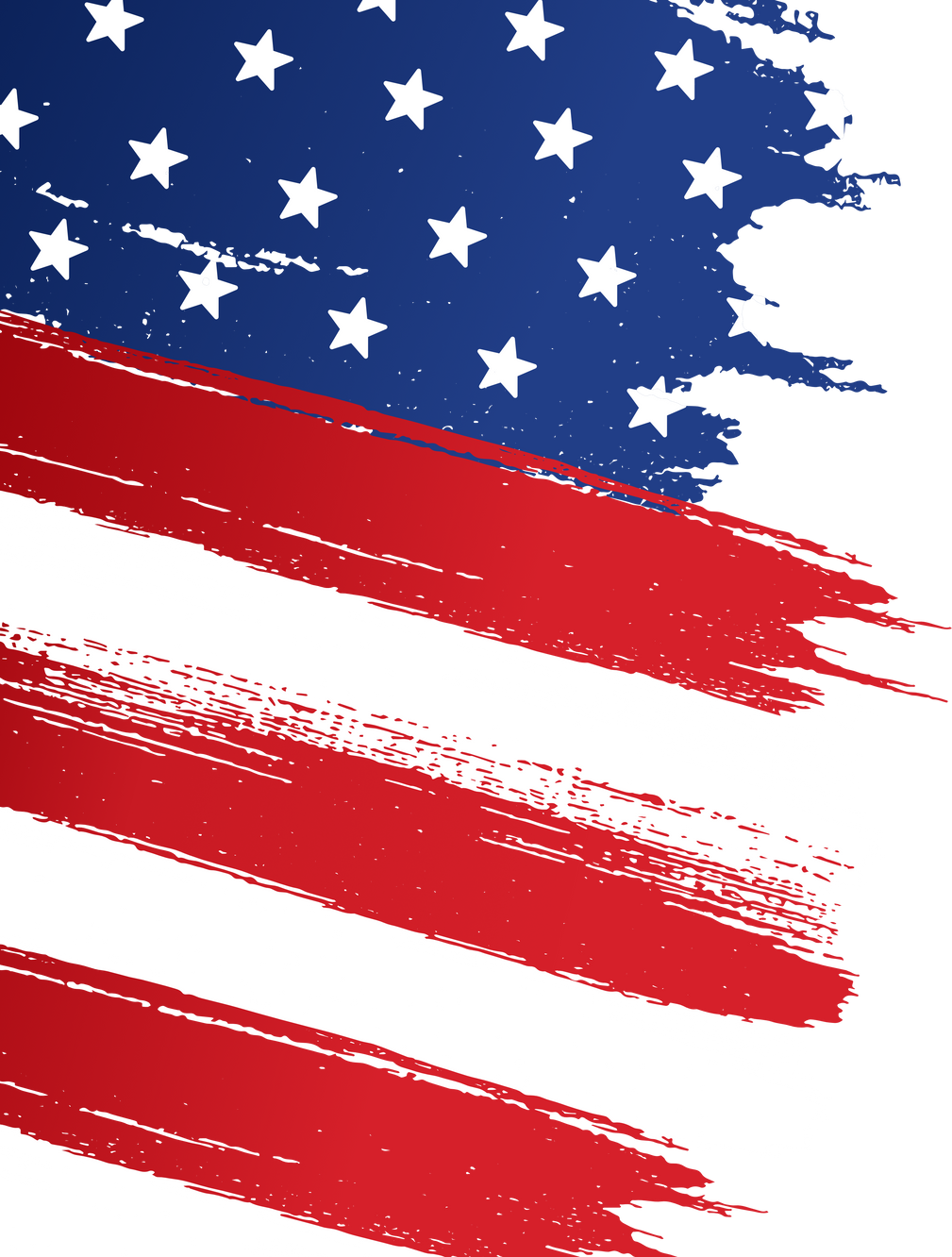 American Flag with Brushstrokes